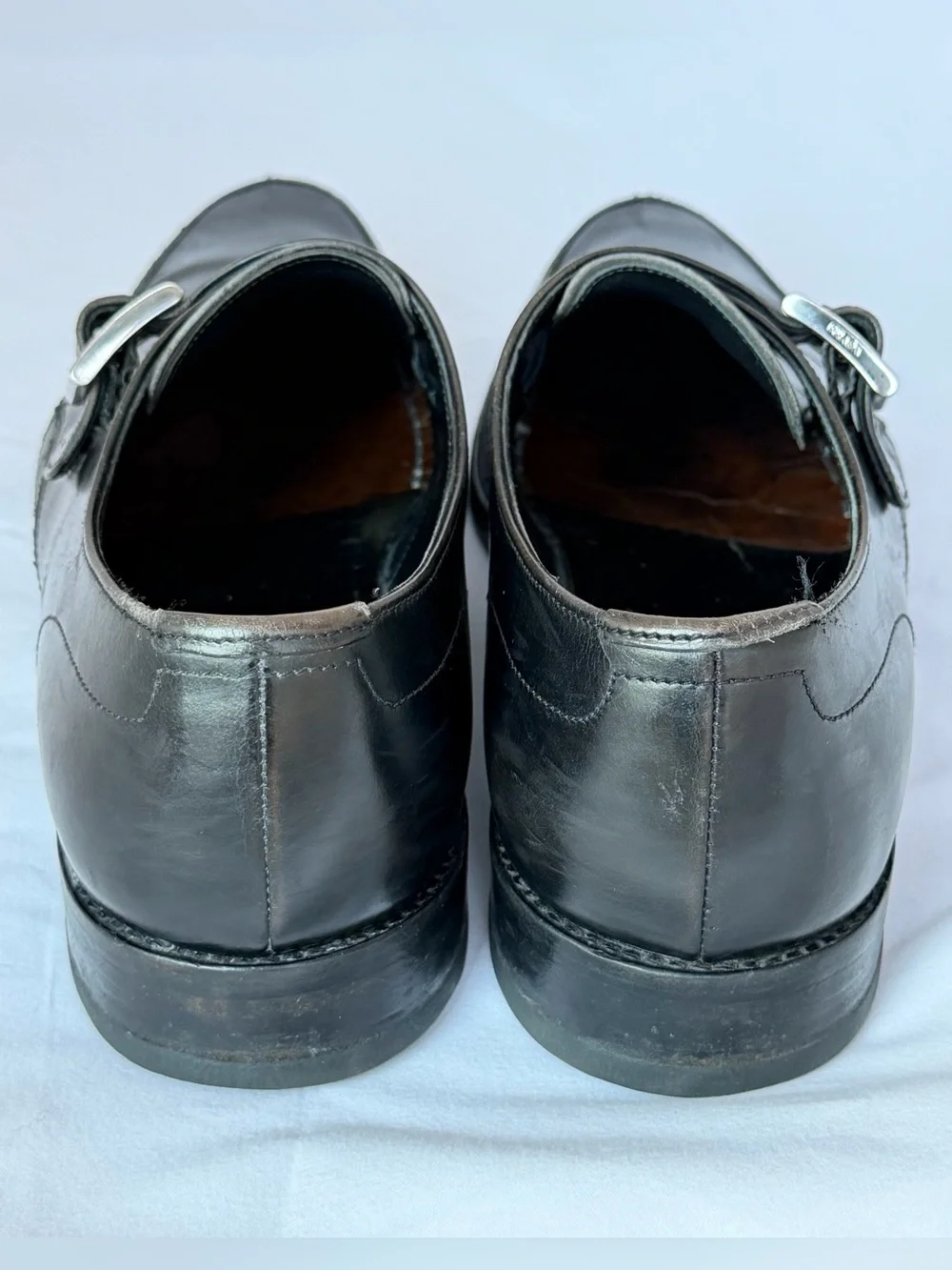PRADA Black Leather Monk Strap Dress Shoes - Men